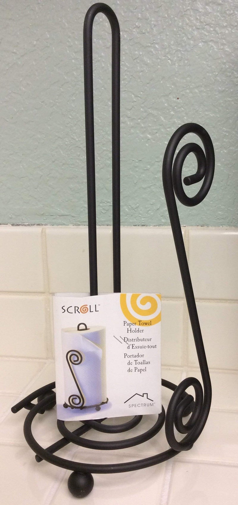 Spectrum Diversified Scroll Paper Towel Holder  Black - Image 4